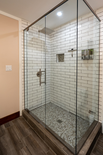 large glass shower