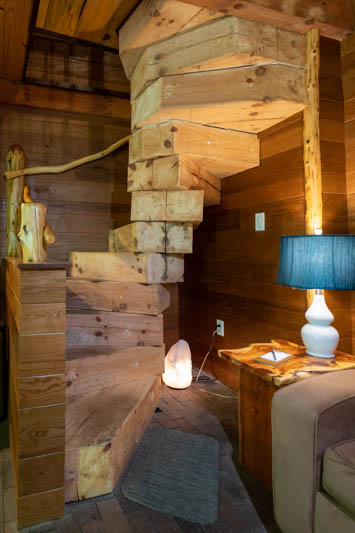 indigo cottage wooden staircase